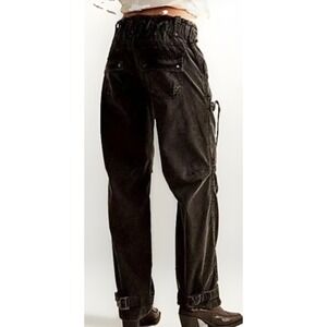 Free People Can't Compare Slouch Cargo Pants Zipper Pockets Black Small Y2K